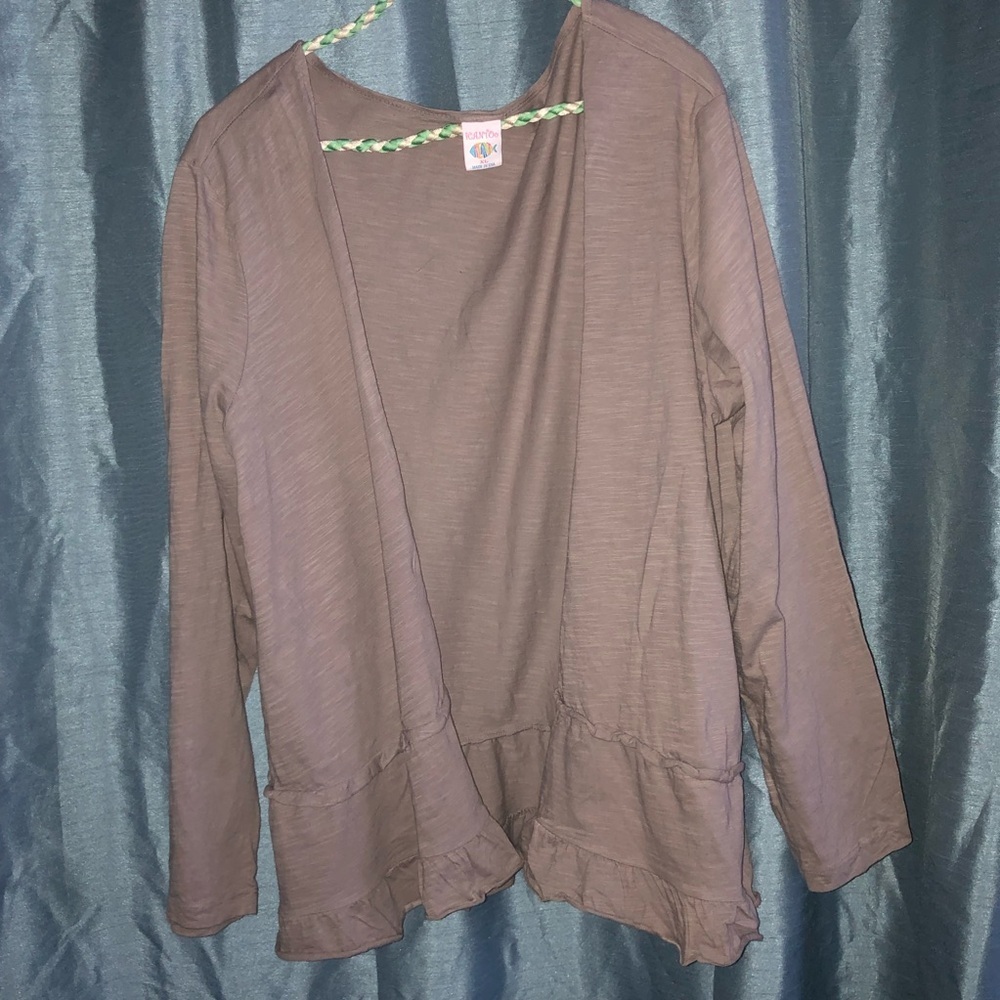 Icantoo XL cardigan- pale gray/ brown depending on light - 100% cotton